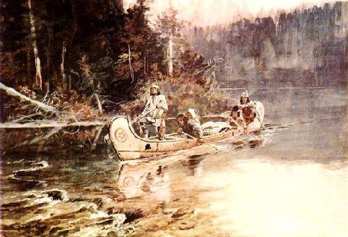 Charles M Russell On the Flathead France oil painting art